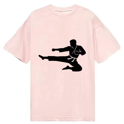 Martial artist flying kick - Classic T-shirt - Pink