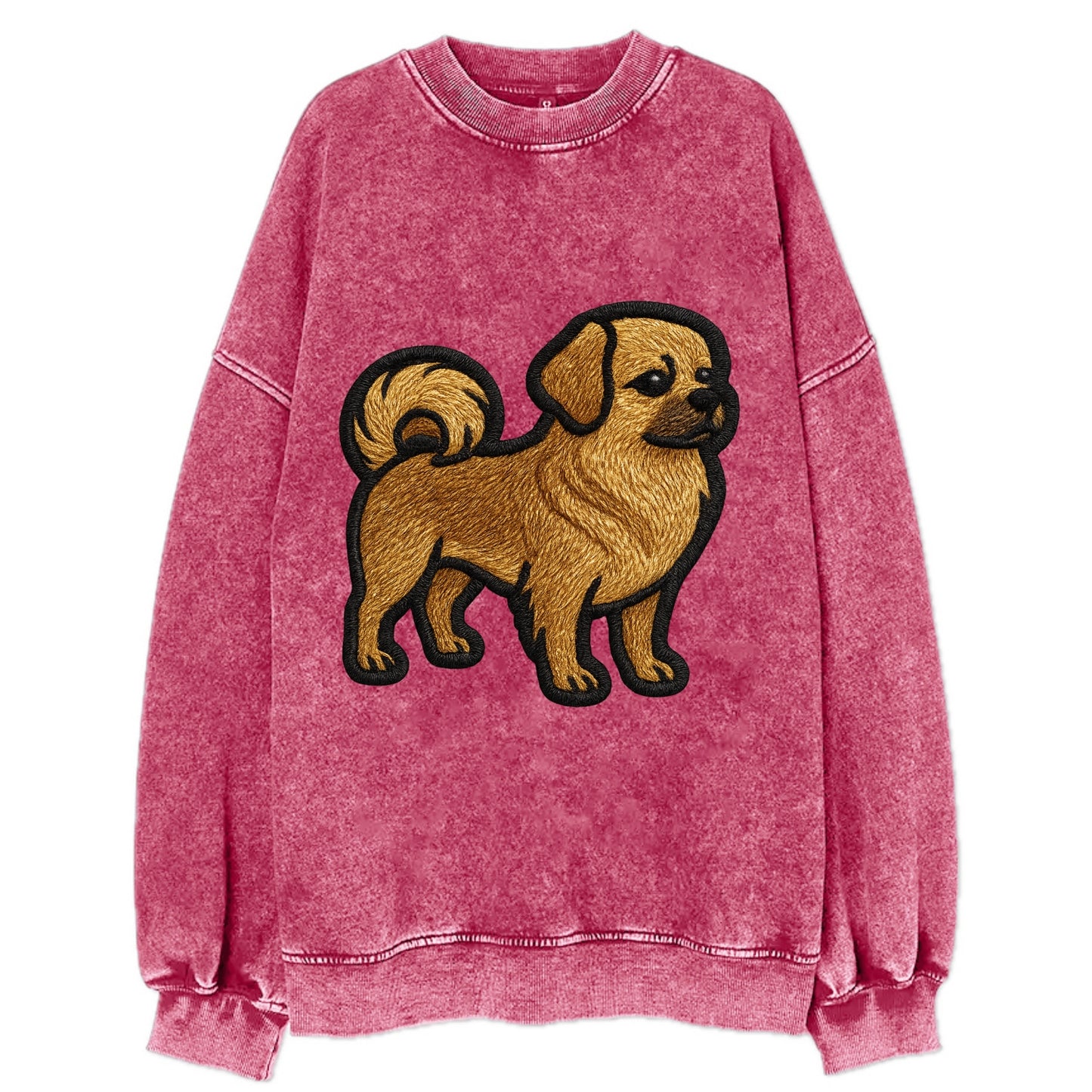Tibetan Spaniel - Modern Tibetan breed d - Vintage Sweatshirt - Pink