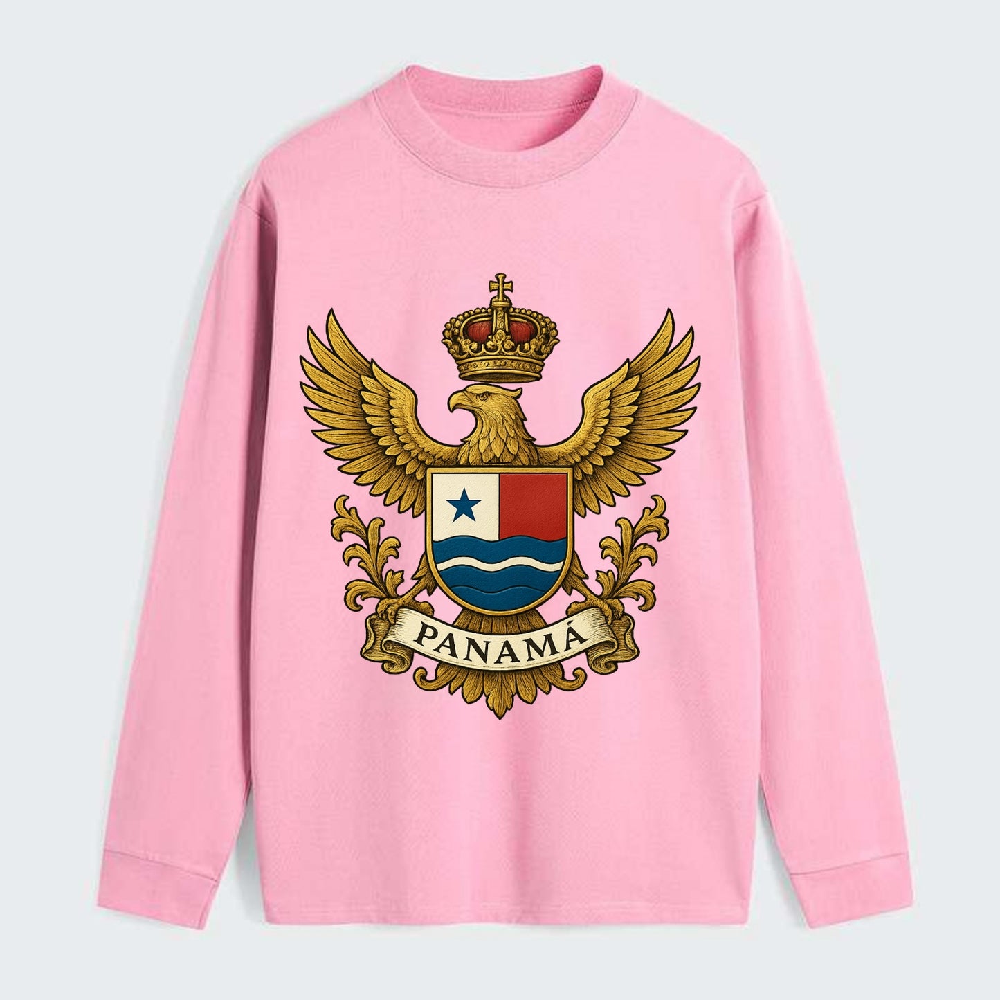 Panama Heritage Badge  - Classic Long Sleeve Shirt - Pink