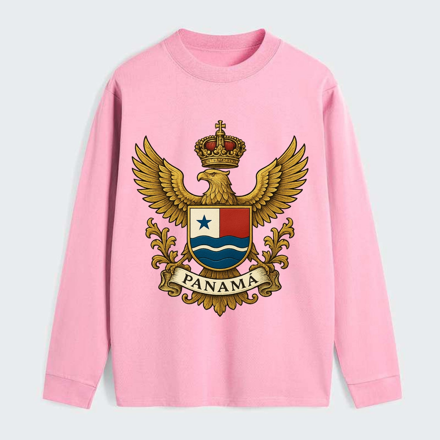 Panama Heritage Badge  - Classic Long Sleeve Shirt - Pink