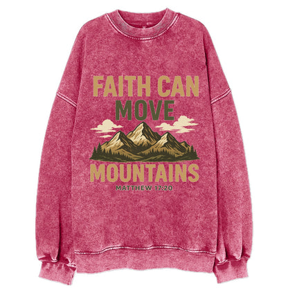 Matthew 17:20 Mountains - Vintage Sweatshirt - Pink