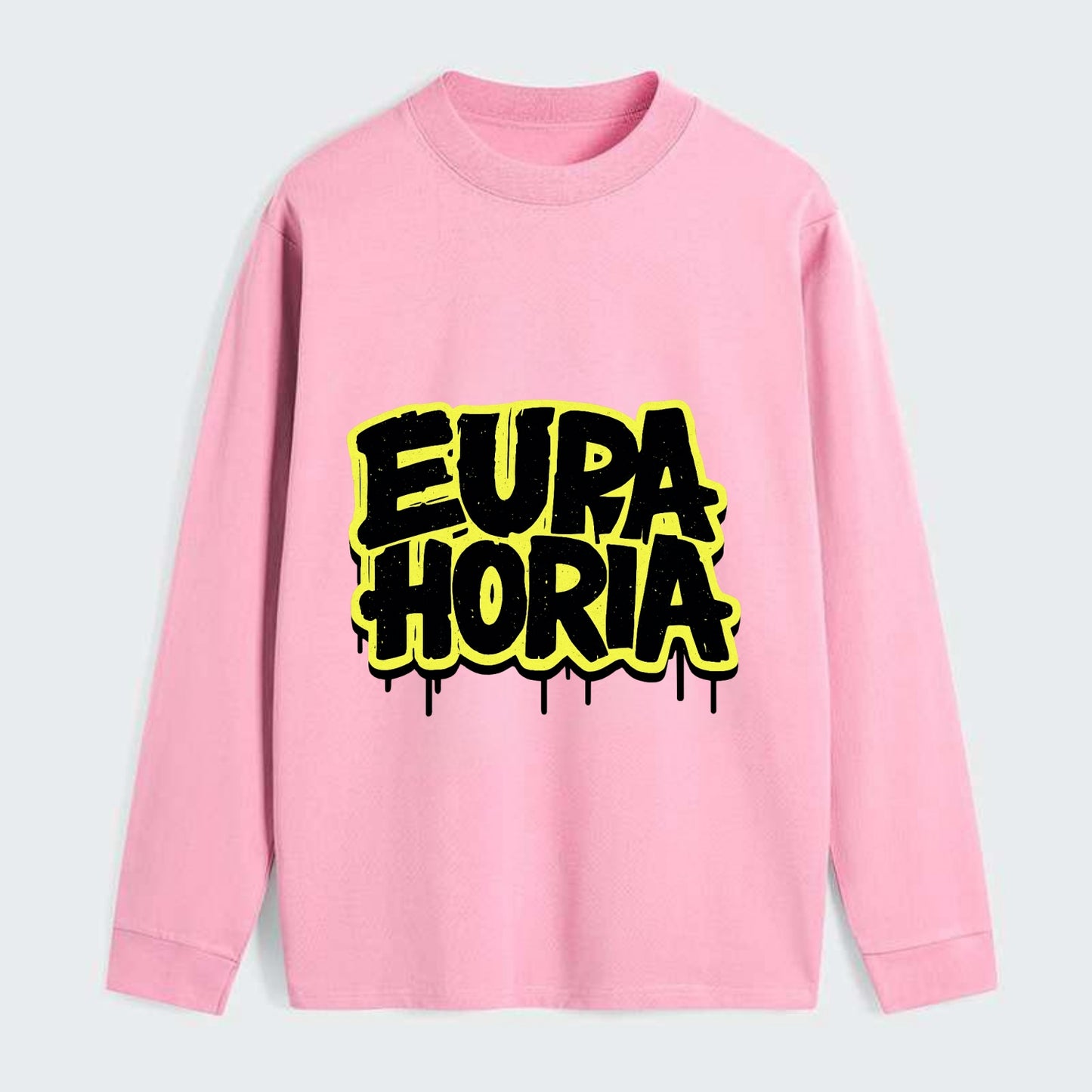 Bold typography design - "EUPHORIA" - intense happiness, ecstasy - Classic Long Sleeve Shirt - Pink