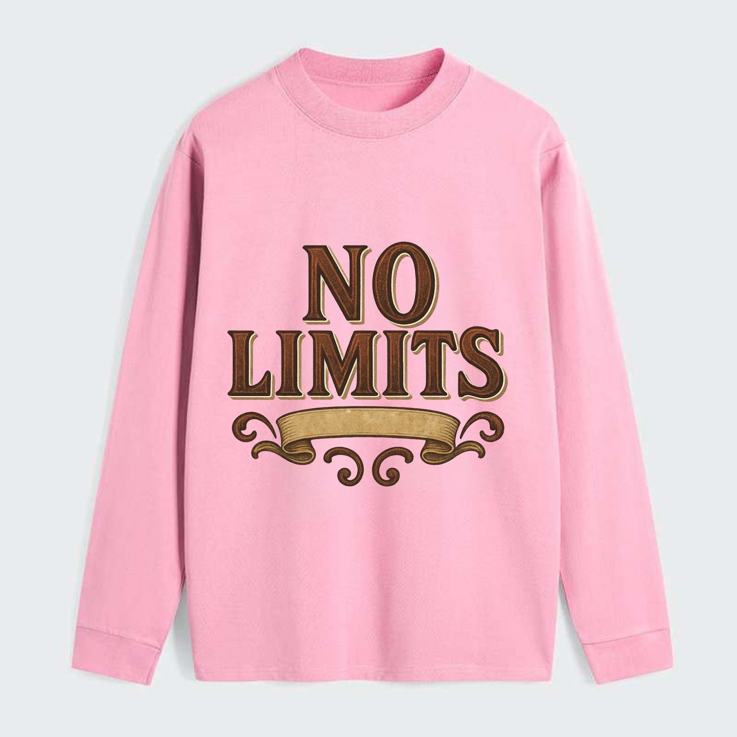 Bold typography design - "NO LIMITS" - boundless potential - Classic Long Sleeve Shirt - Pink