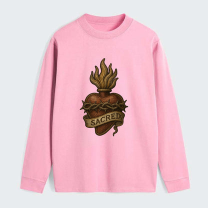 Sacred Heart  - Classic Long Sleeve Shirt - Pink