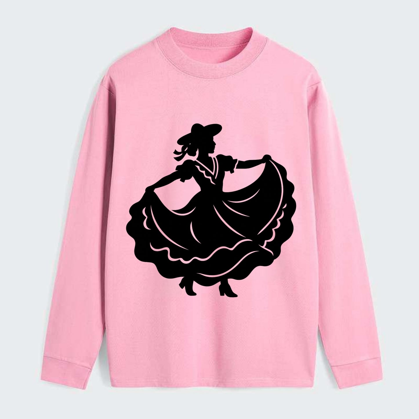 Mexican folk dancer twirling skirt - Classic Long Sleeve Shirt - Pink