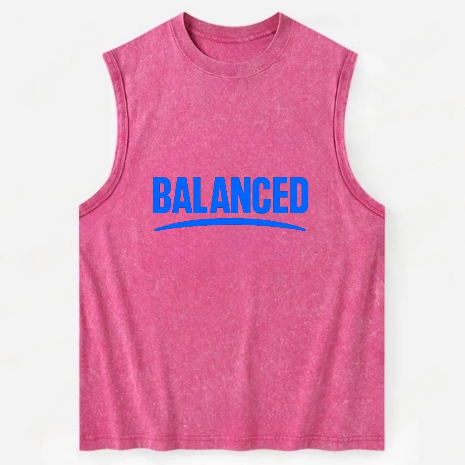 Bold typography design - "BALANCED" - harmony, equilibrium, centered life - Vintage Washed Tank - Pink