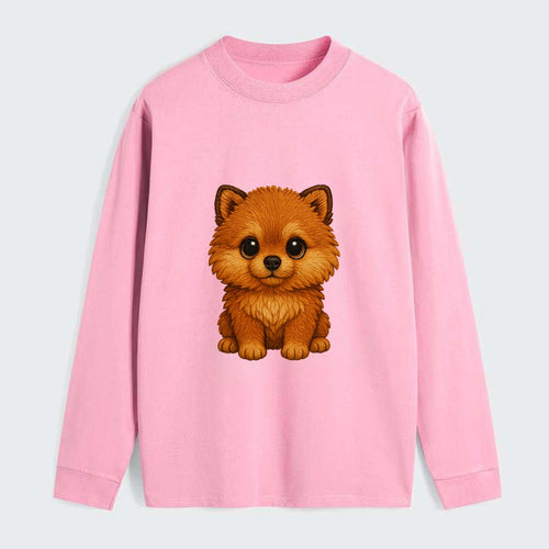Baby Pomeranian Puppy - fluffy orange ball, fox face, tiny body, bright - Classic Long Sleeve Shirt
