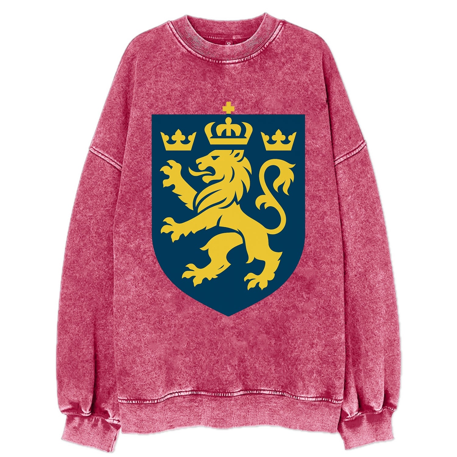 Sweden Three Crowns Emblem  - Vintage Sweatshirt - Pink