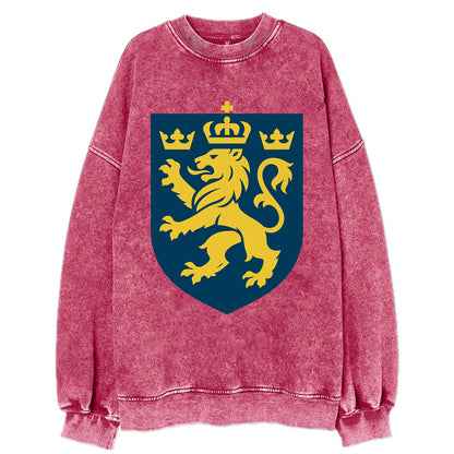 Sweden Three Crowns Emblem  - Vintage Sweatshirt - Pink