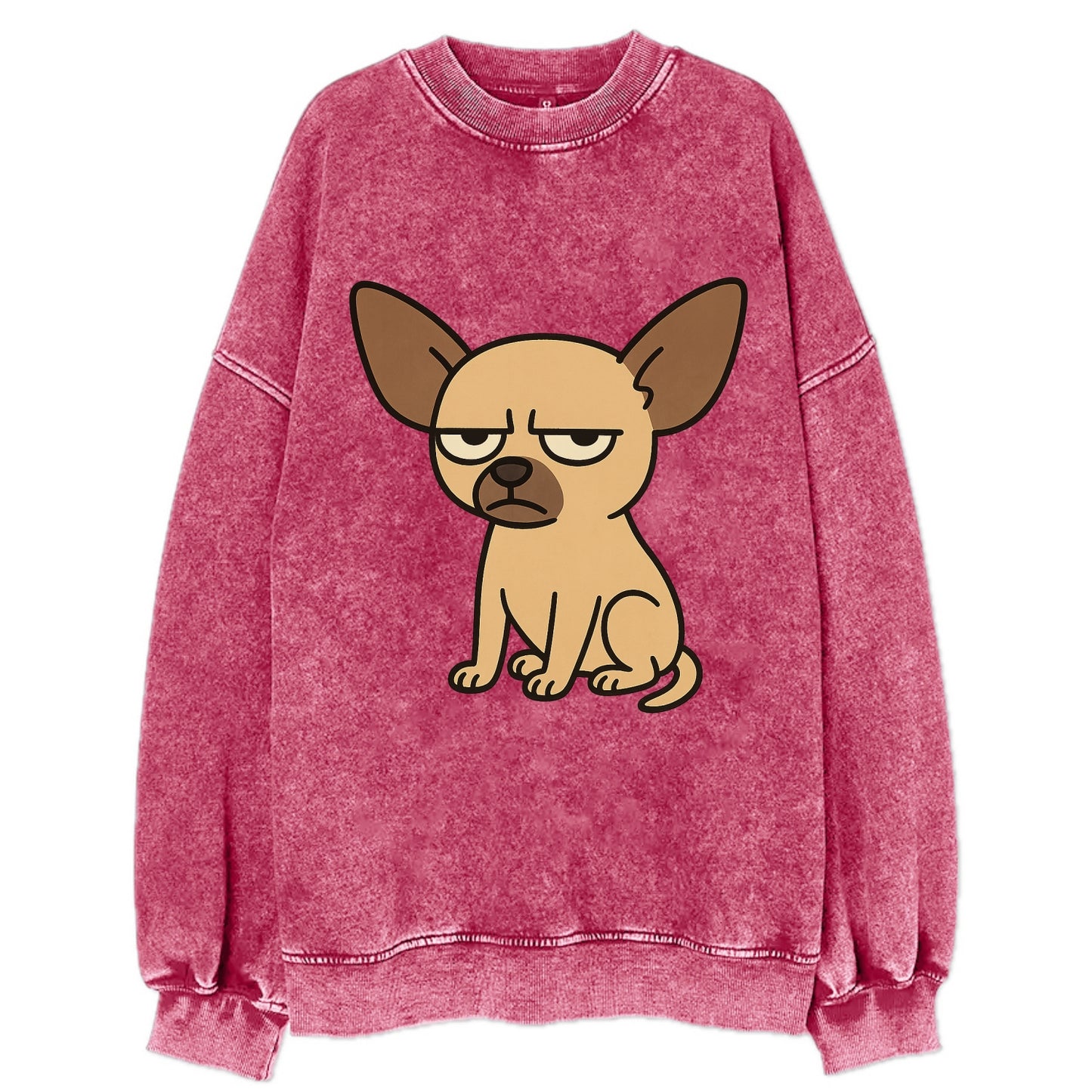 The Chihuahua Judging Silently - Vintage Sweatshirt - Pink