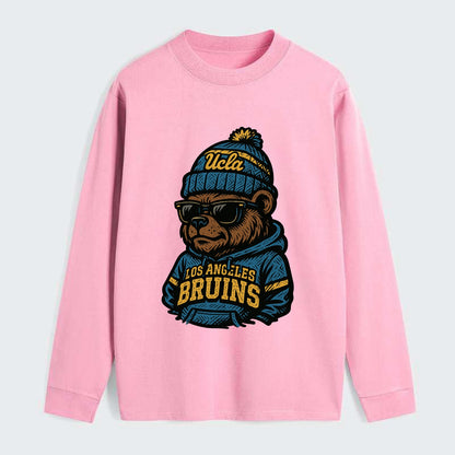Los Angeles Bruin wearing UCLA beanie with script patch - Classic Long Sleeve Shirt - Pink