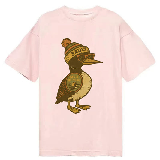 Sault Ste Marie Loon wearing Sault beani - Classic T-shirt - Pink