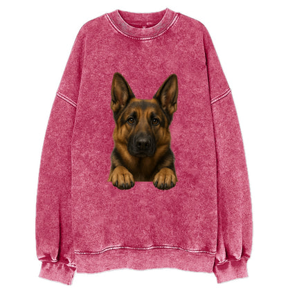 German Shepherd  - Vintage Sweatshirt - Pink