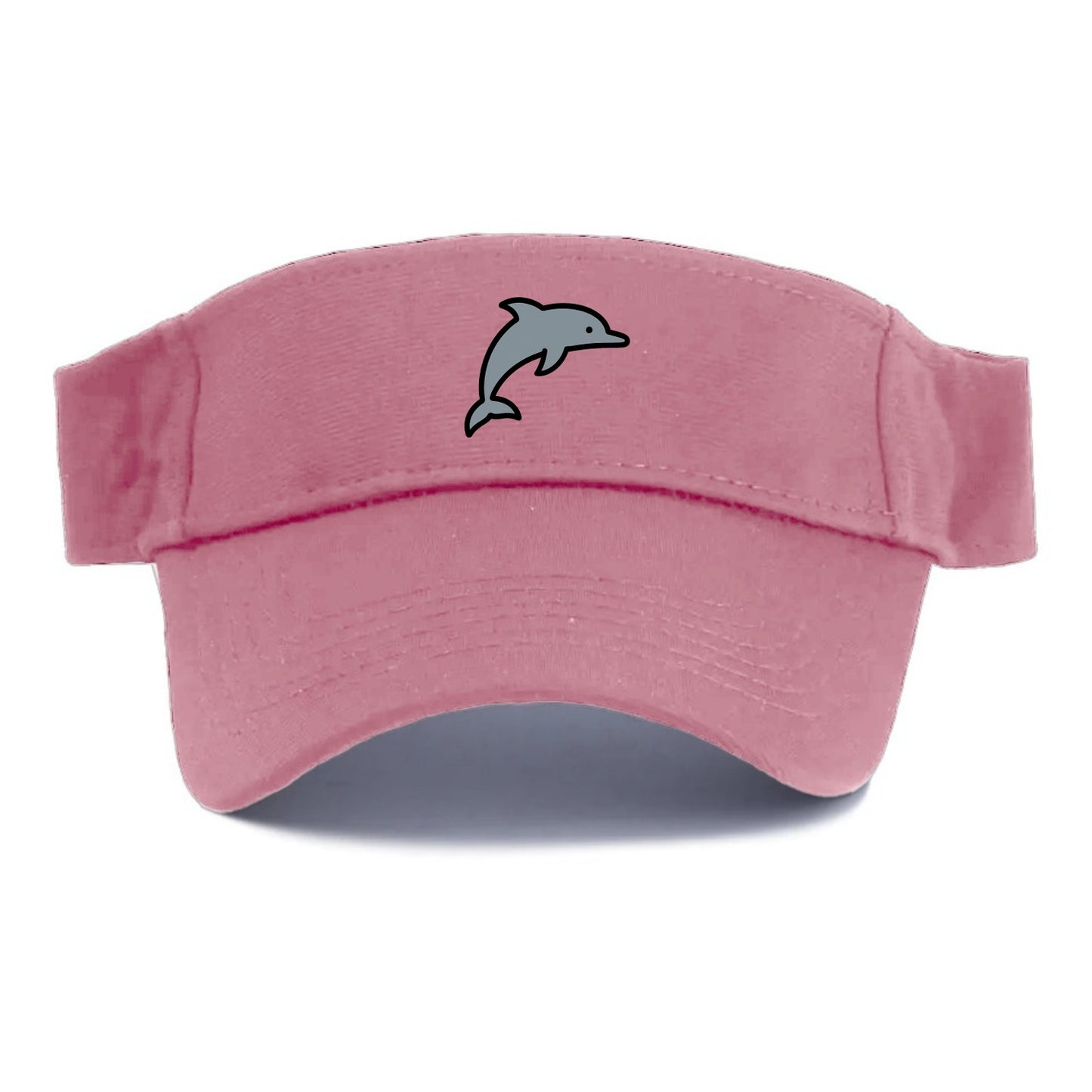 Bottlenose Dolphin - Gray jumping pose flat side profile - Visor - Pink