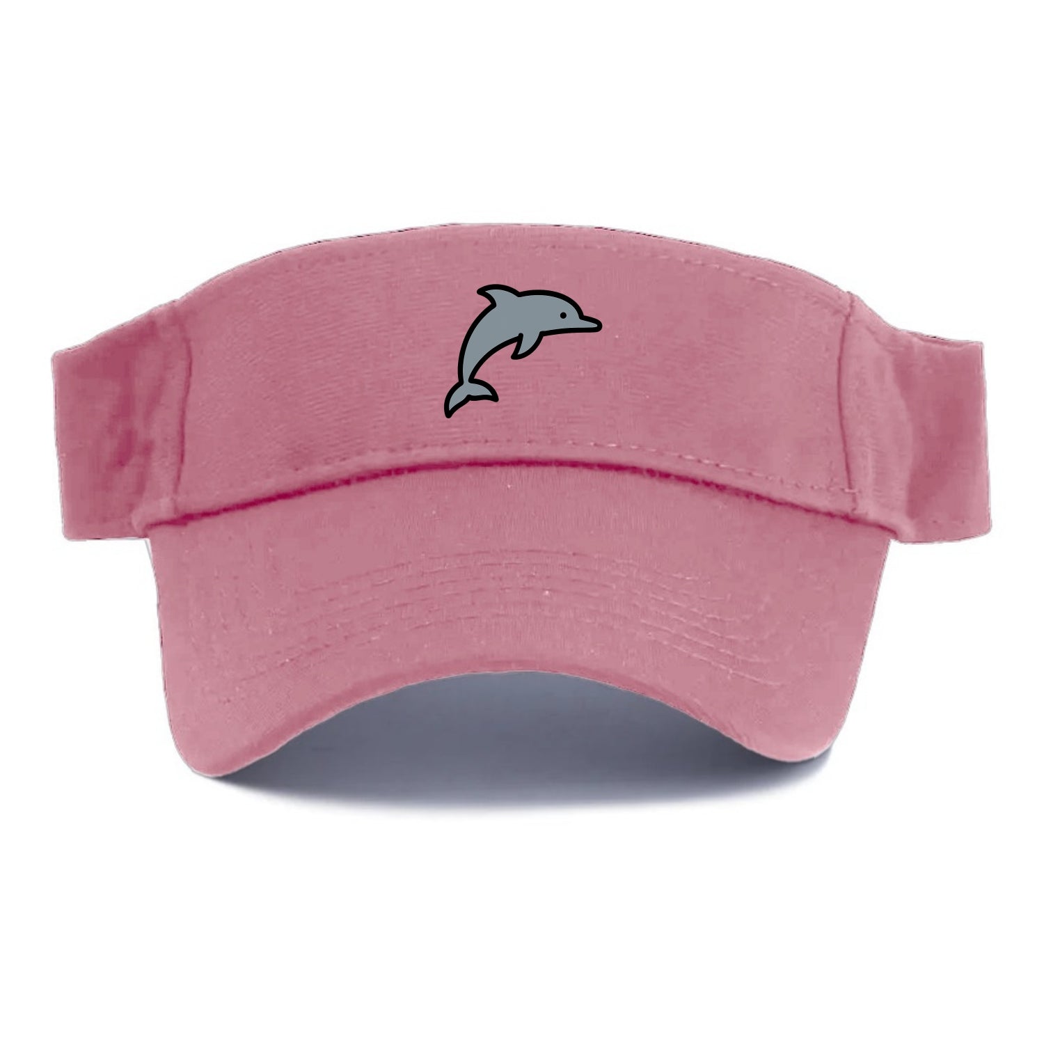 Bottlenose Dolphin - Gray jumping pose flat side profile - Visor - Pink