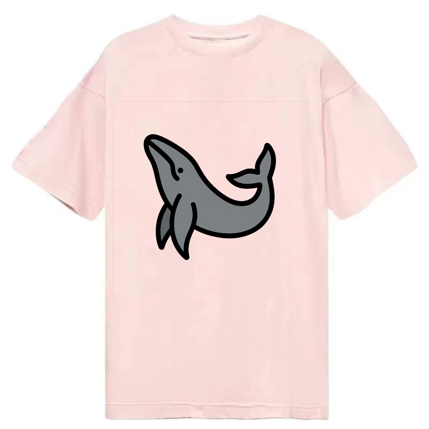 Humpback Whale - Gray breaching pose flat side profile - Classic T-shirt - Pink