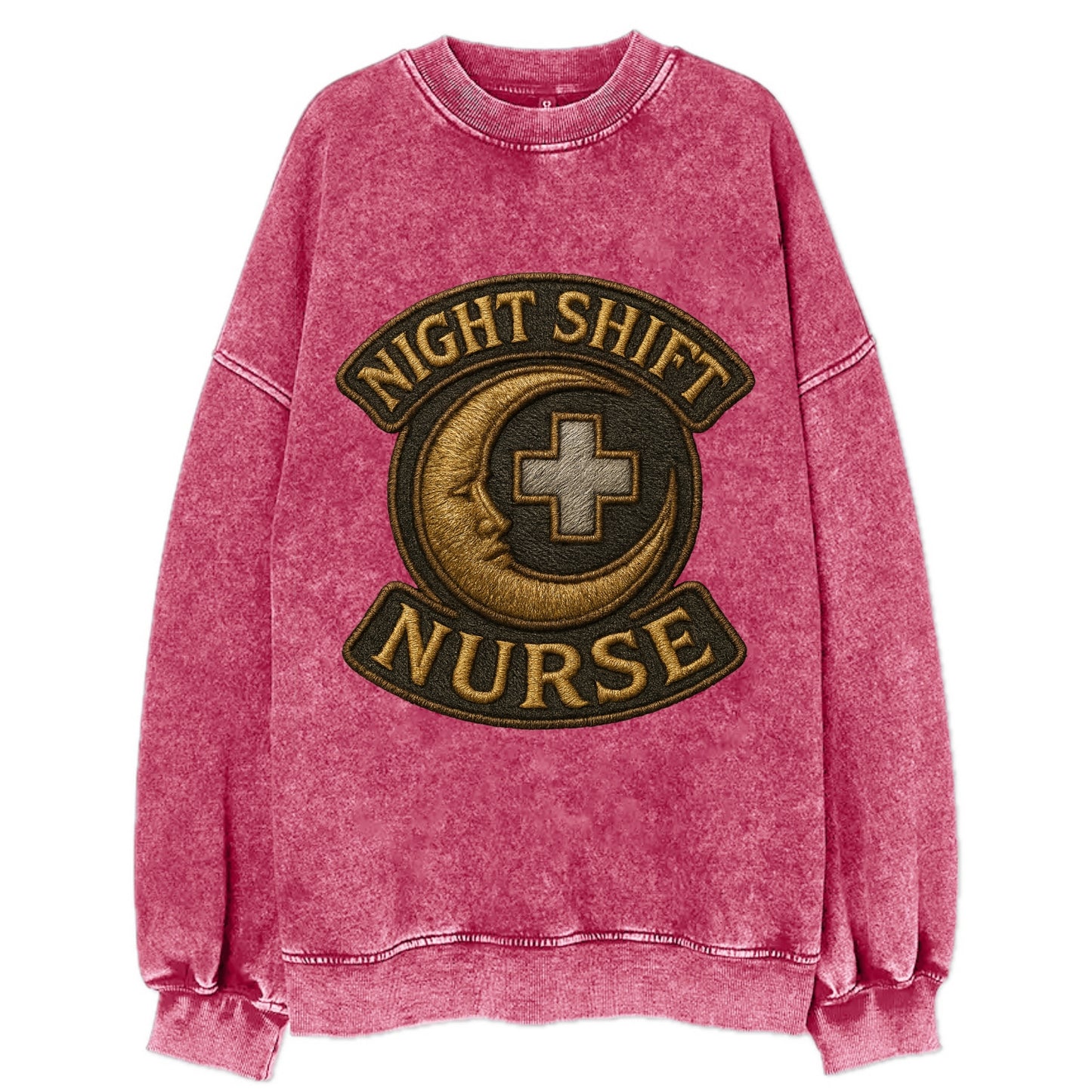 Night Shift Nurse  - Vintage Sweatshirt - Pink