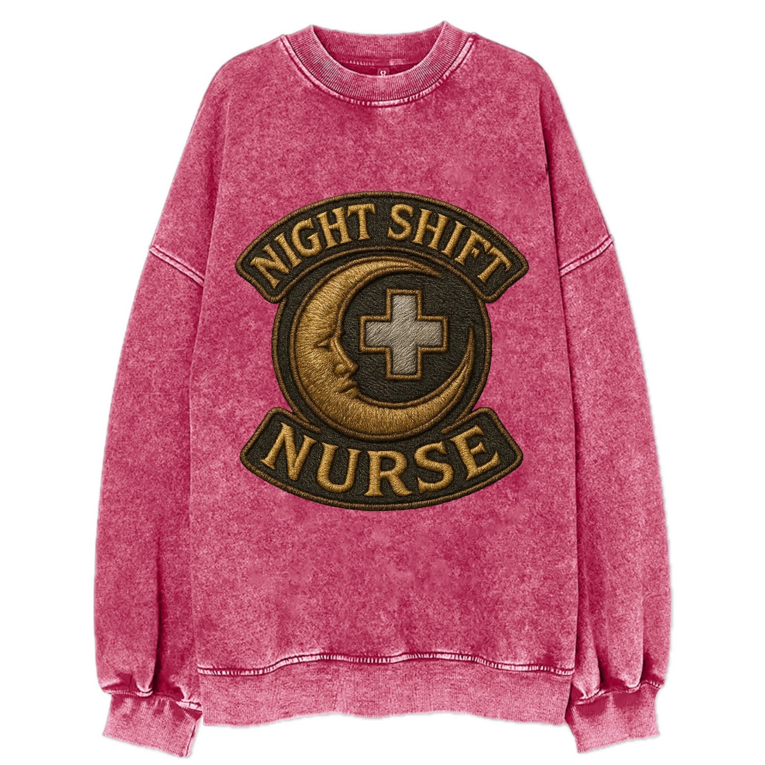 Night Shift Nurse  - Vintage Sweatshirt - Pink