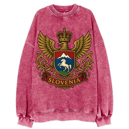 Slovenia Heritage Badge  - Vintage Sweatshirt - Pink