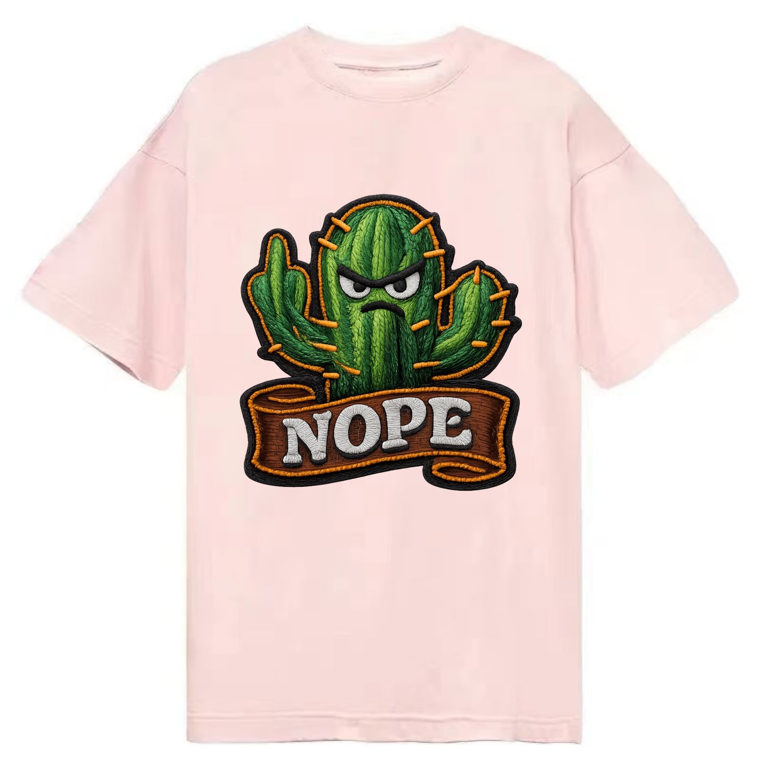 NOPE CACTUS - cactus with attitude in green , prickly personality - Classic T-shirt - Pink