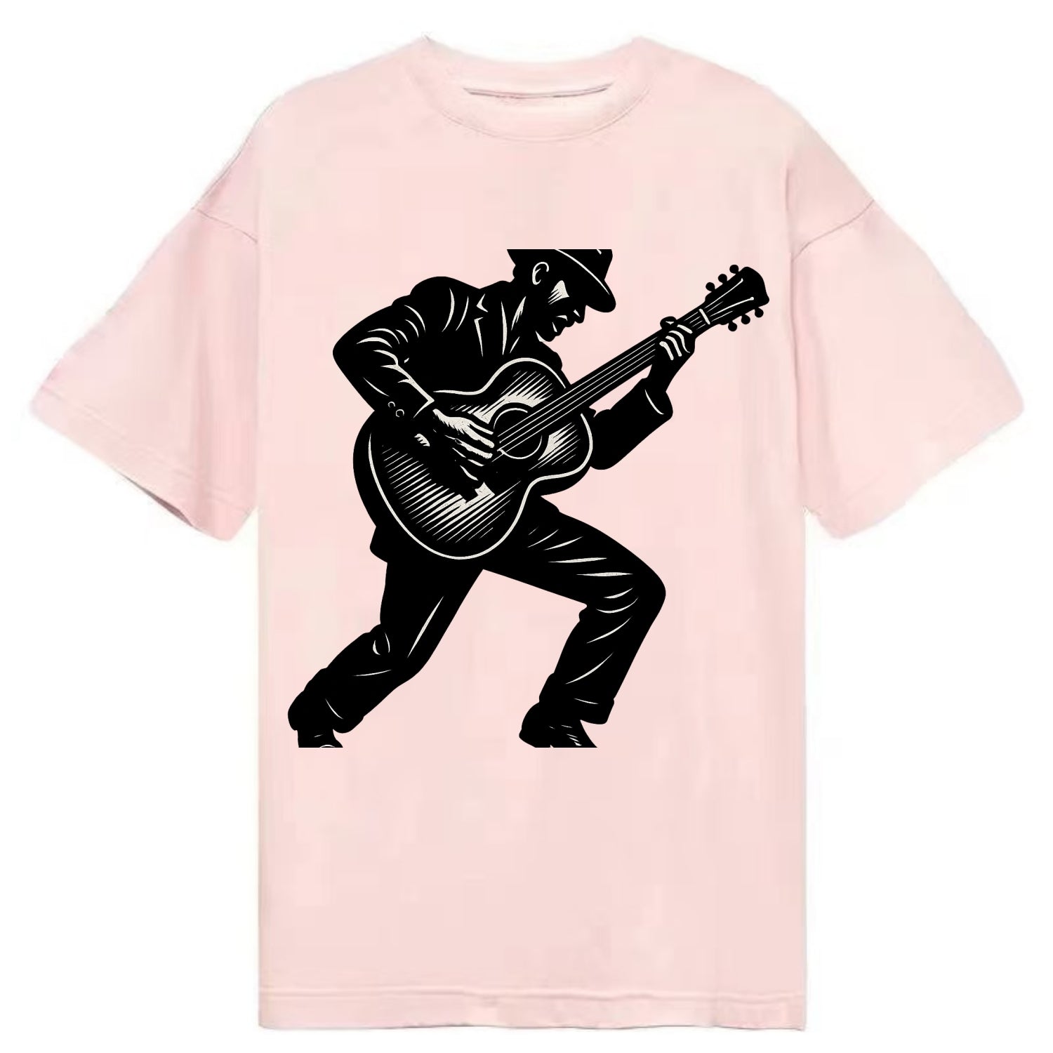 Guitarist playing acoustic guitar - Classic T-shirt - Pink