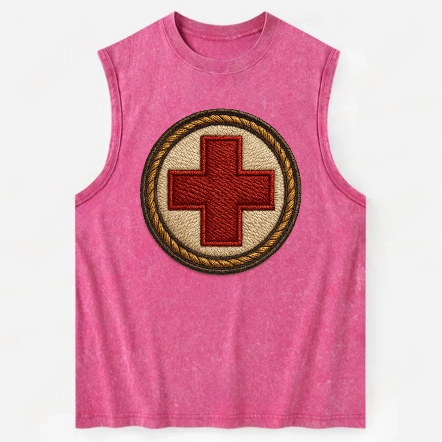 Medical Cross  - Vintage Washed Tank - Pink