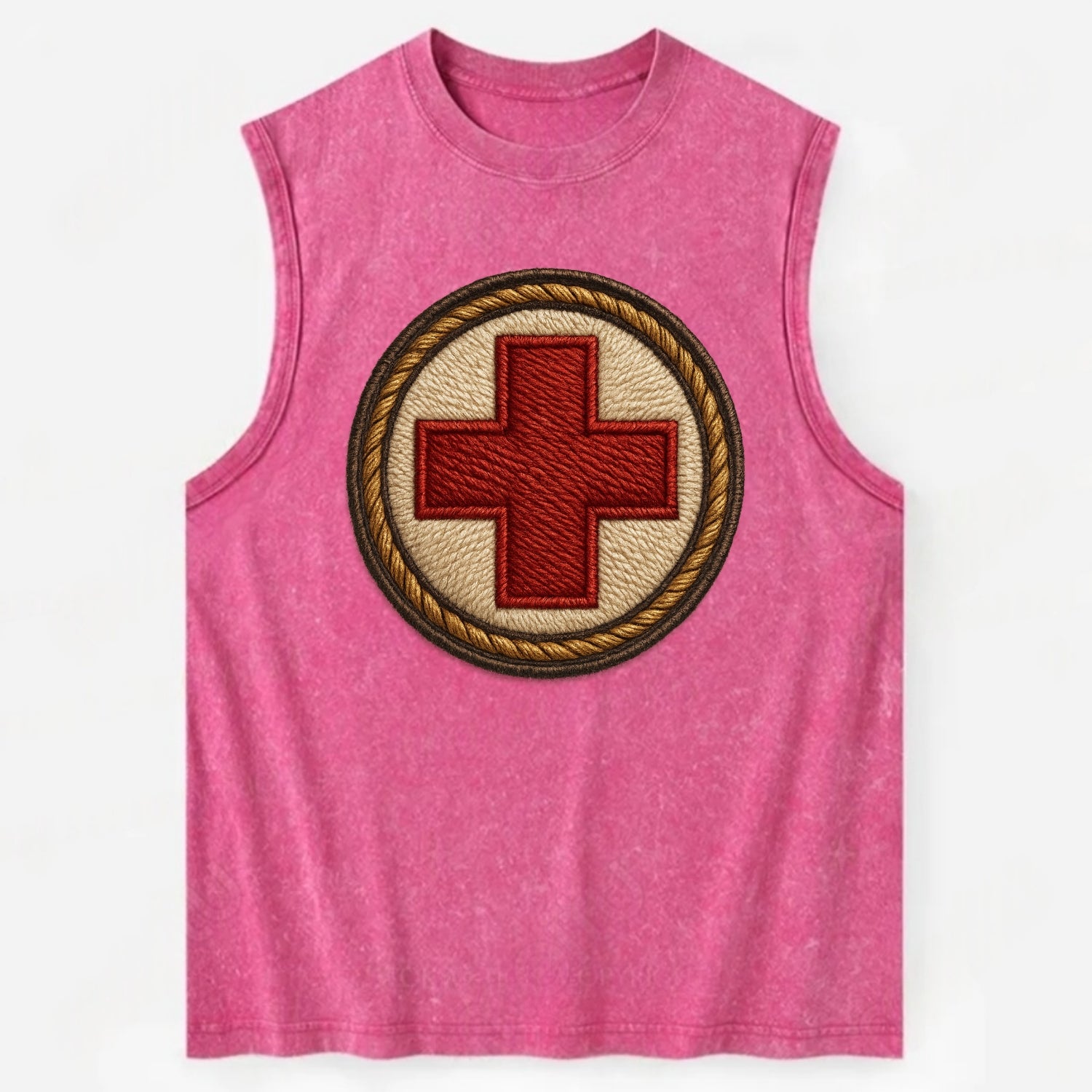 Medical Cross  - Vintage Washed Tank - Pink