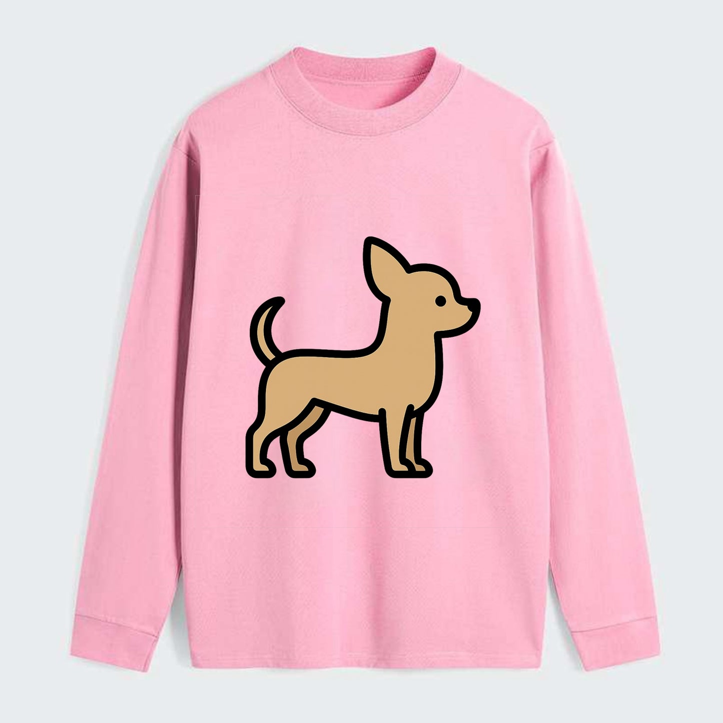 Chihuahua - Tan smooth coat flat side profile - Classic Long Sleeve Shirt - Pink