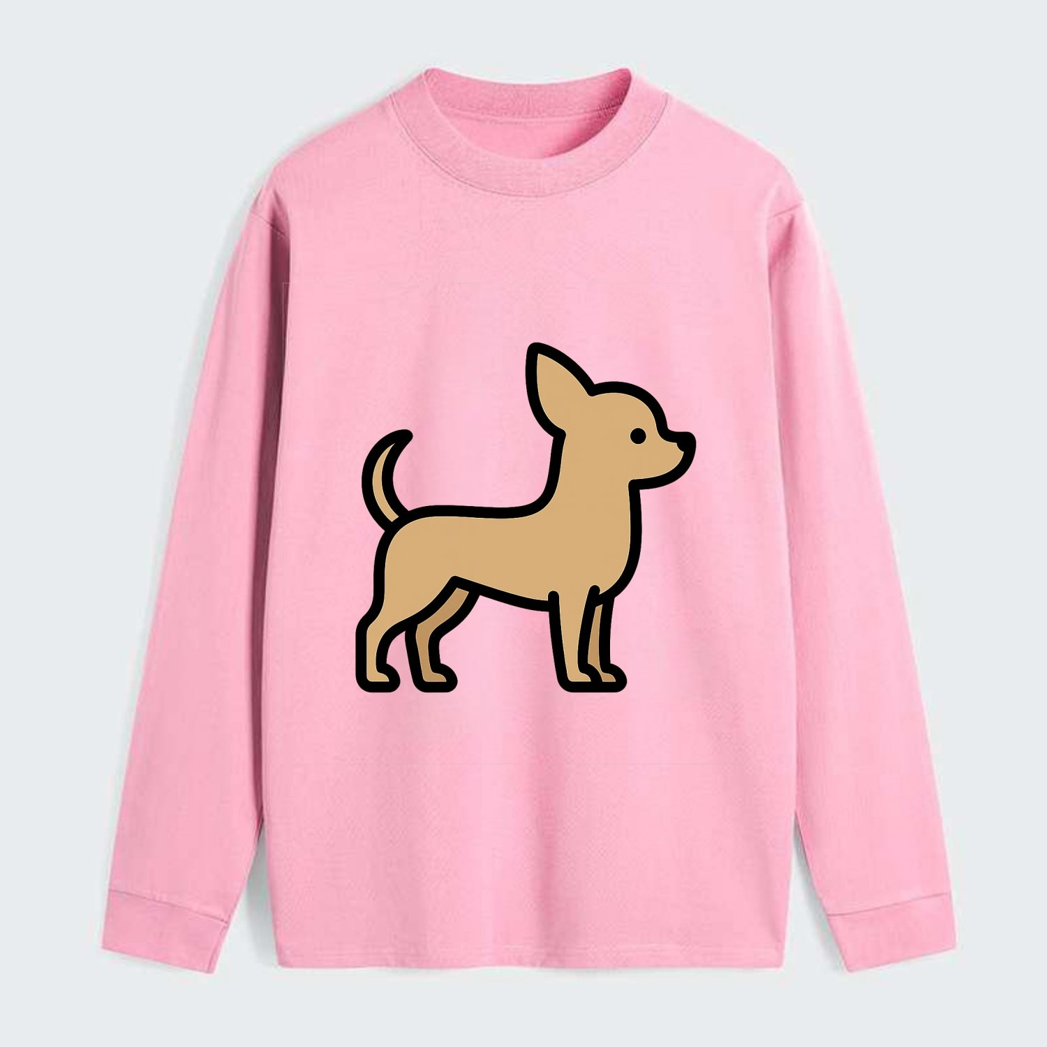 Chihuahua - Tan smooth coat flat side profile - Classic Long Sleeve Shirt - Pink
