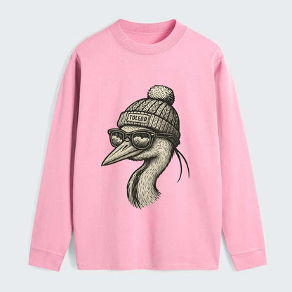 Toledo Great Blue Heron wearing Toledo b - Classic Long Sleeve Shirt - Pink