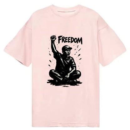 Sit-in protest figure - civil disobedience ink art - Classic T-shirt - Pink