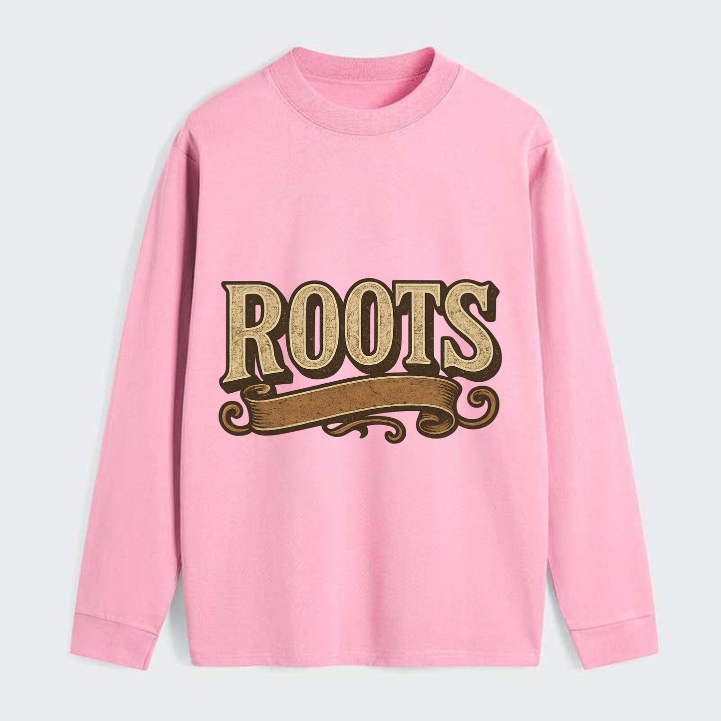 Bold typography design - "ROOTS" - where you come from, heritage - Classic Long Sleeve Shirt - Pink