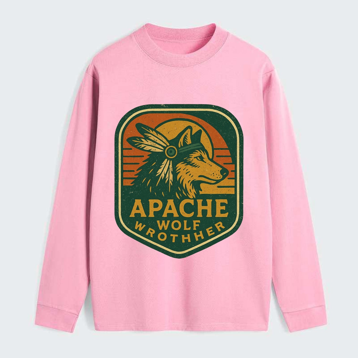 Apache Wolf Brother  - Classic Long Sleeve Shirt - Pink