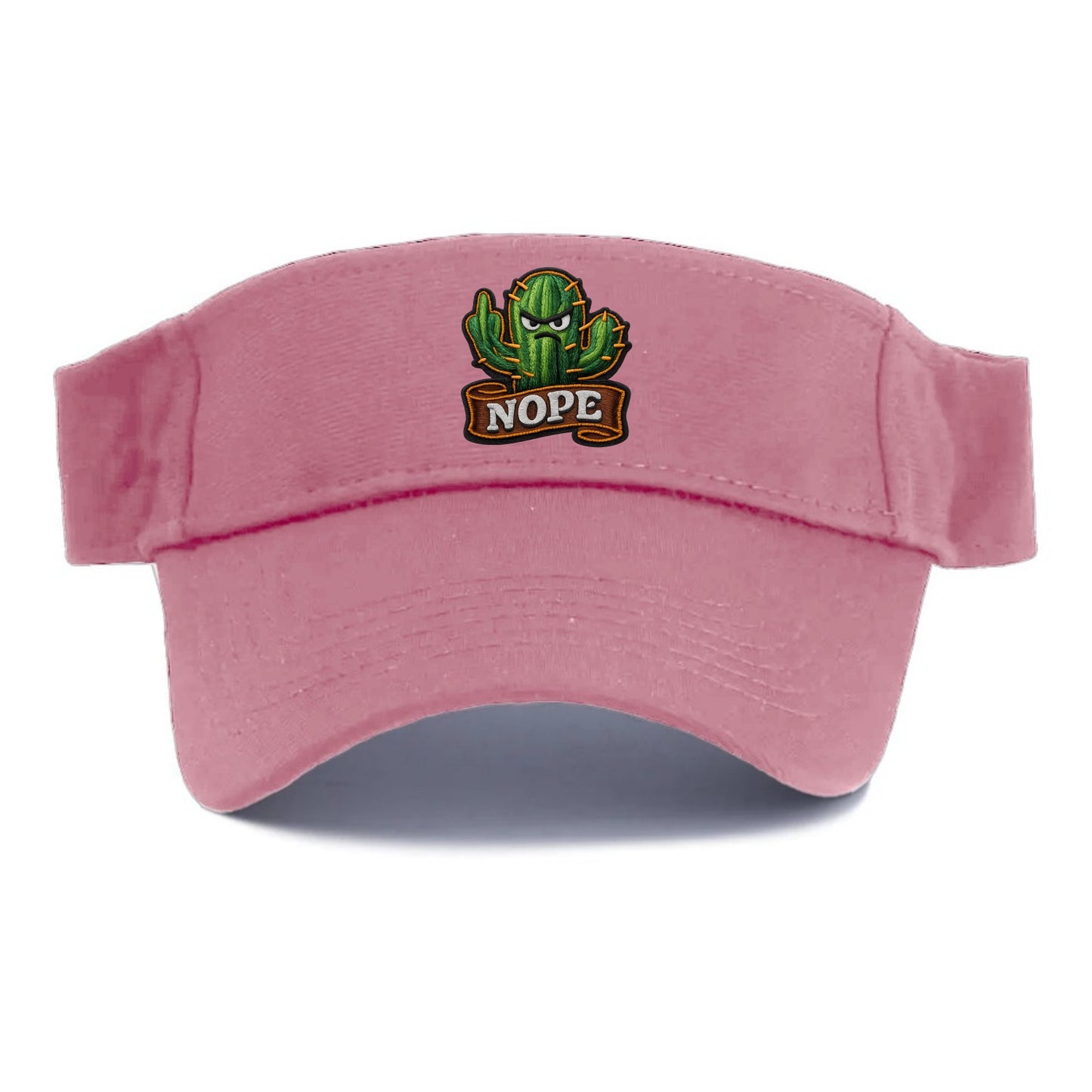 NOPE CACTUS - cactus with attitude in green , prickly personality - Visor - Pink