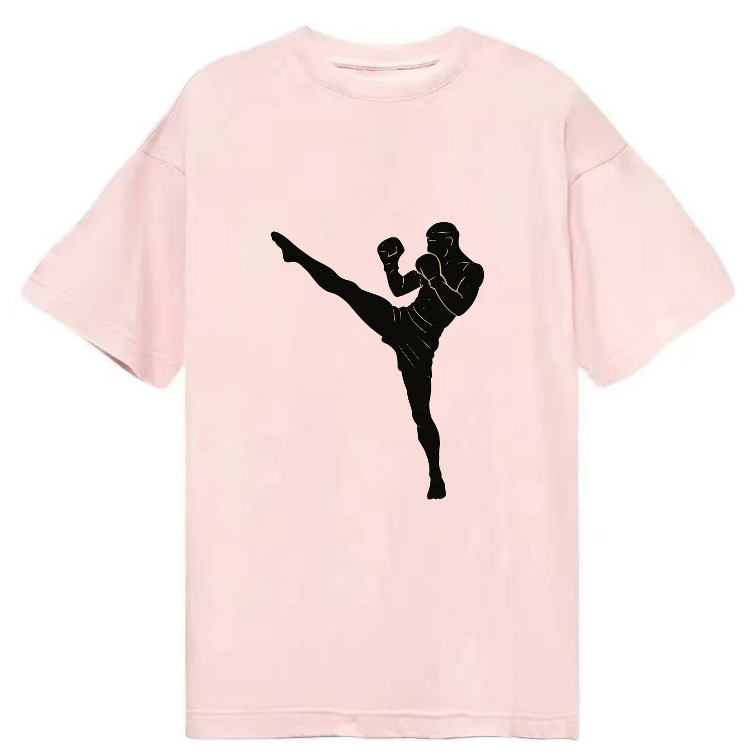 Kickboxer delivering roundhouse kick - Classic T-shirt - Pink