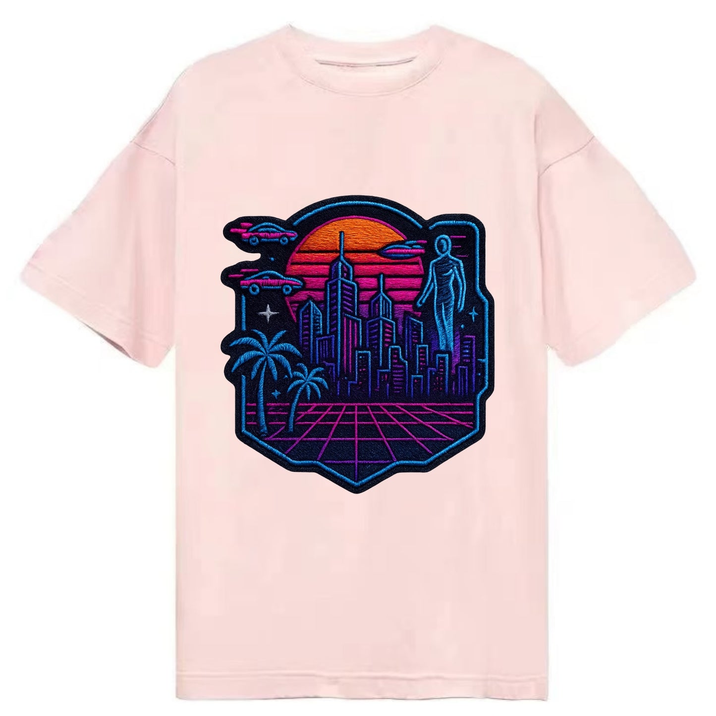 Cyberpunk City - Classic T-shirt - Pink