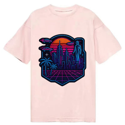 Cyberpunk City - Classic T-shirt - Pink