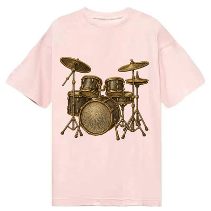 Drum Kit  - Classic T-shirt - Pink
