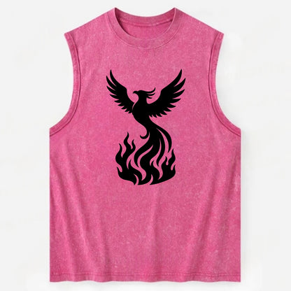 Phoenix rising from flames - Vintage Washed Tank - Pink