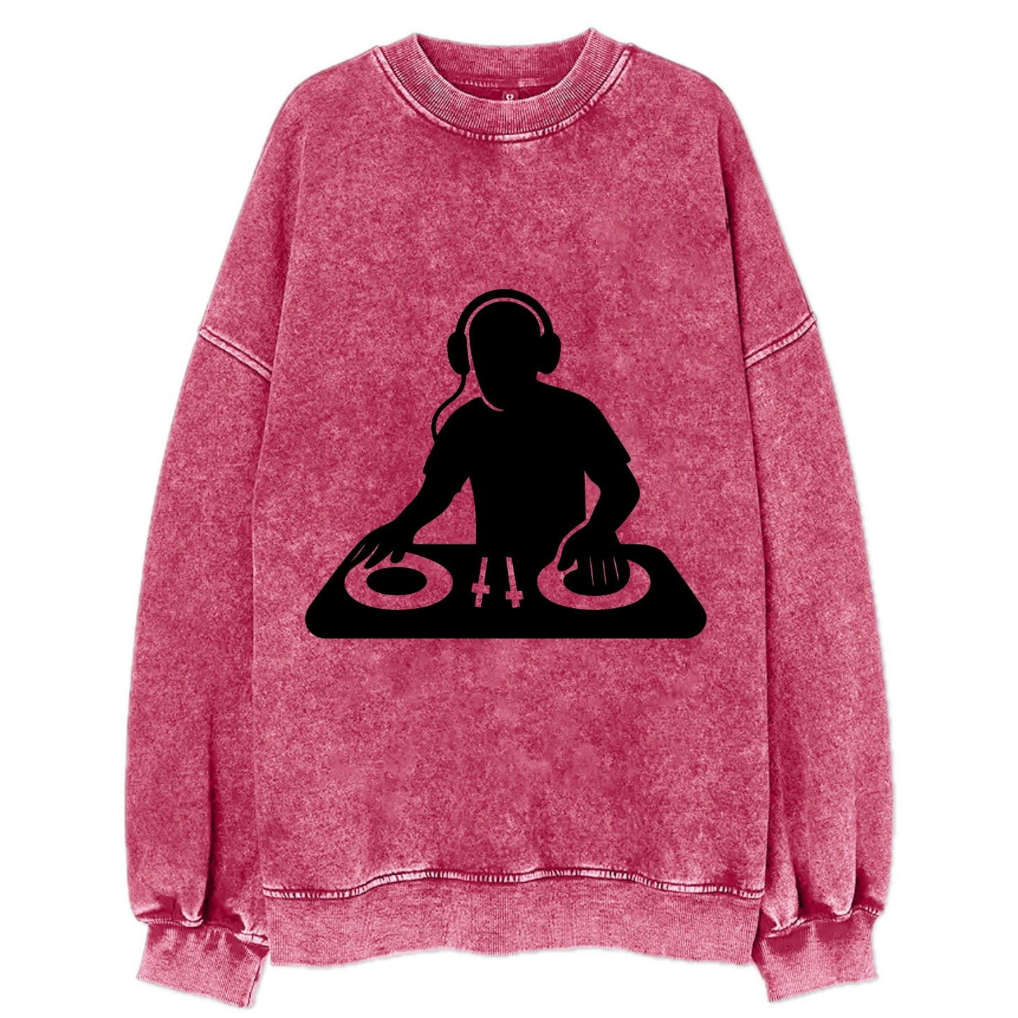 DJ with turntables and headphones - Vintage Sweatshirt - Pink