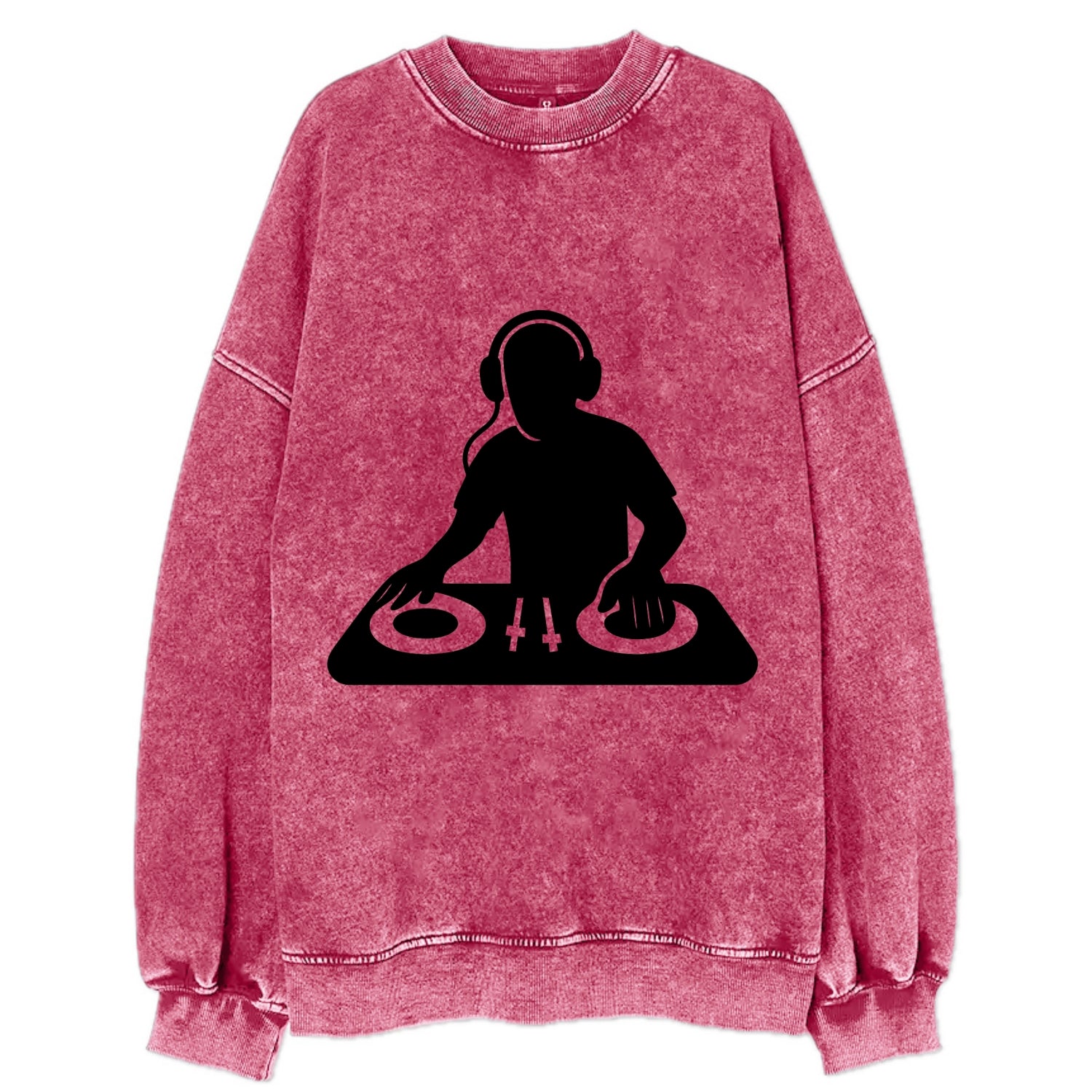 DJ with turntables and headphones - Vintage Sweatshirt - Pink