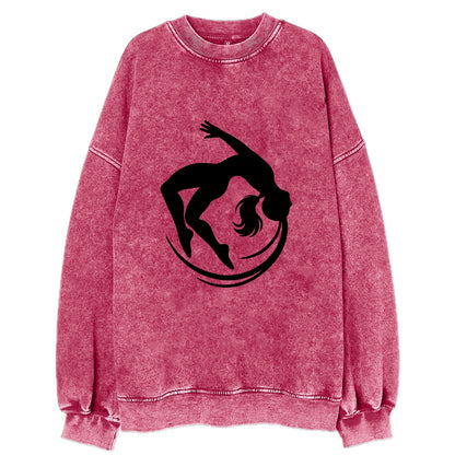 Gymnast mid-backflip rotation - Vintage Sweatshirt - Pink