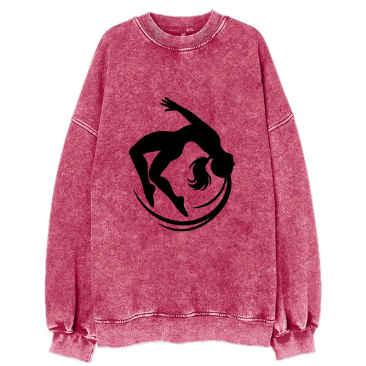 Gymnast mid-backflip rotation - Vintage Sweatshirt - Pink