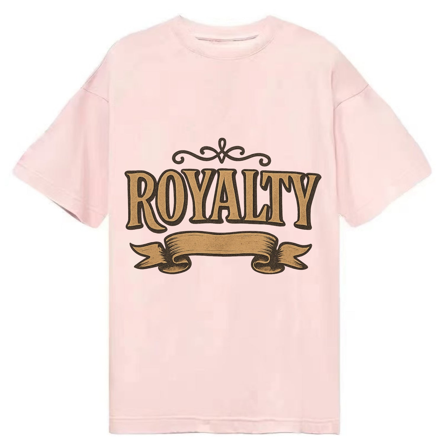 Bold typography design - "ROYALTY" - regal bearing, noble spirit - Classic T-shirt - Pink