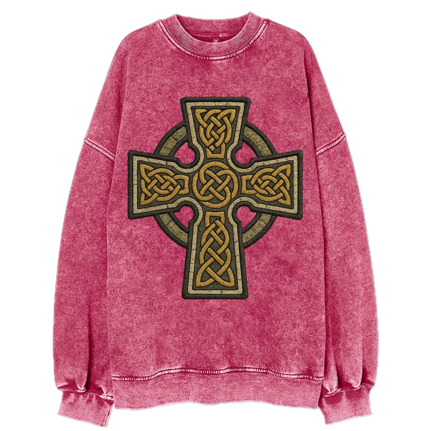 Celtic Cross  - Vintage Sweatshirt - Pink