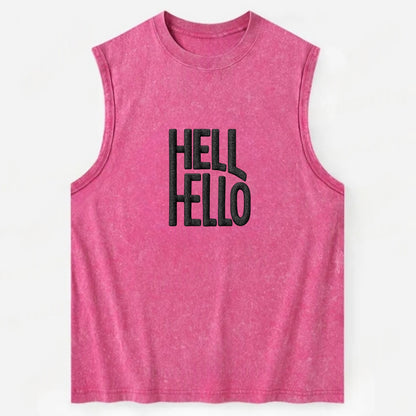 HELL;HELLO BEAUTIFUL Floral Print Hat - Vintage Washed Tank - Pink