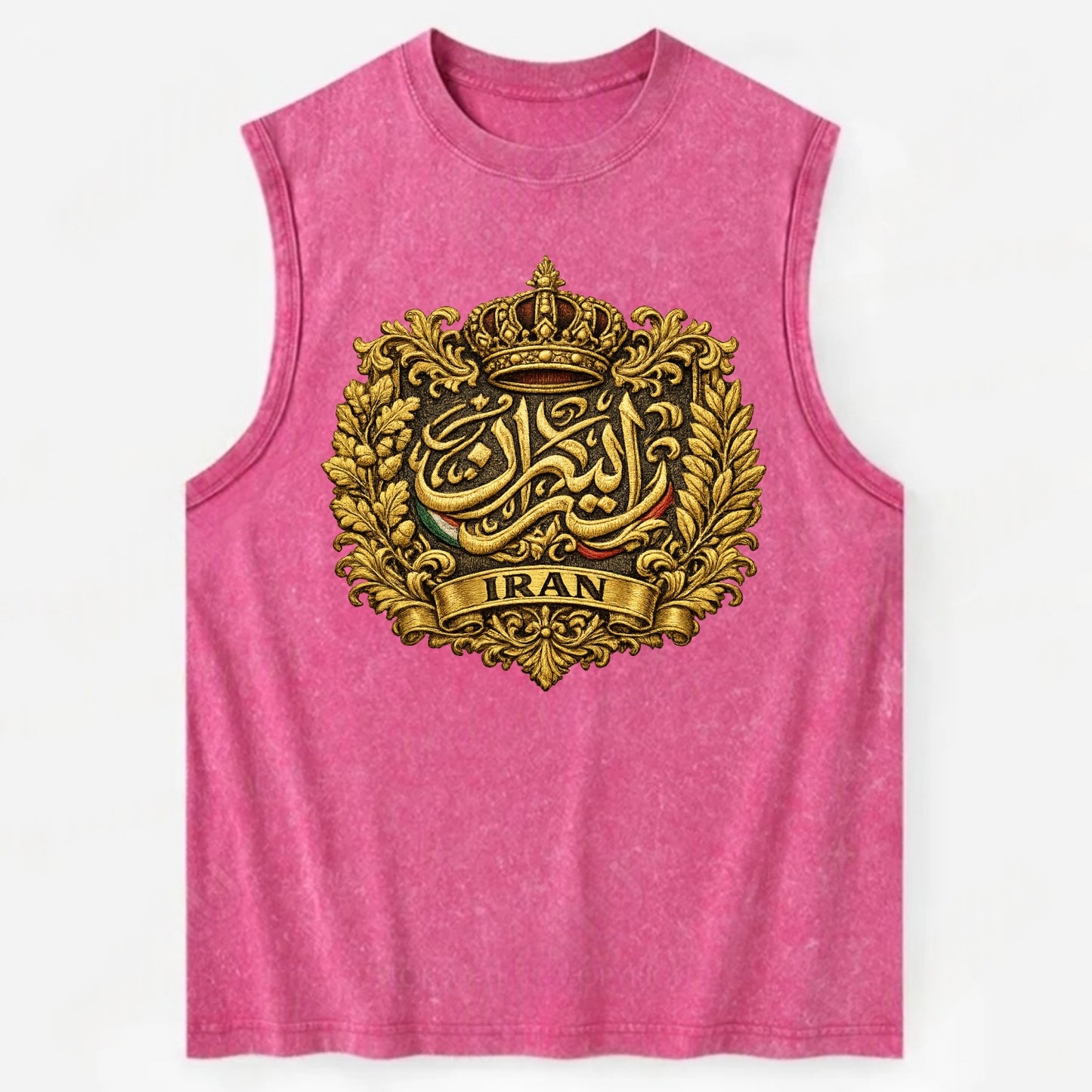 Iran Persian Calligraphy Crest - Vintage Washed Tank - Pink