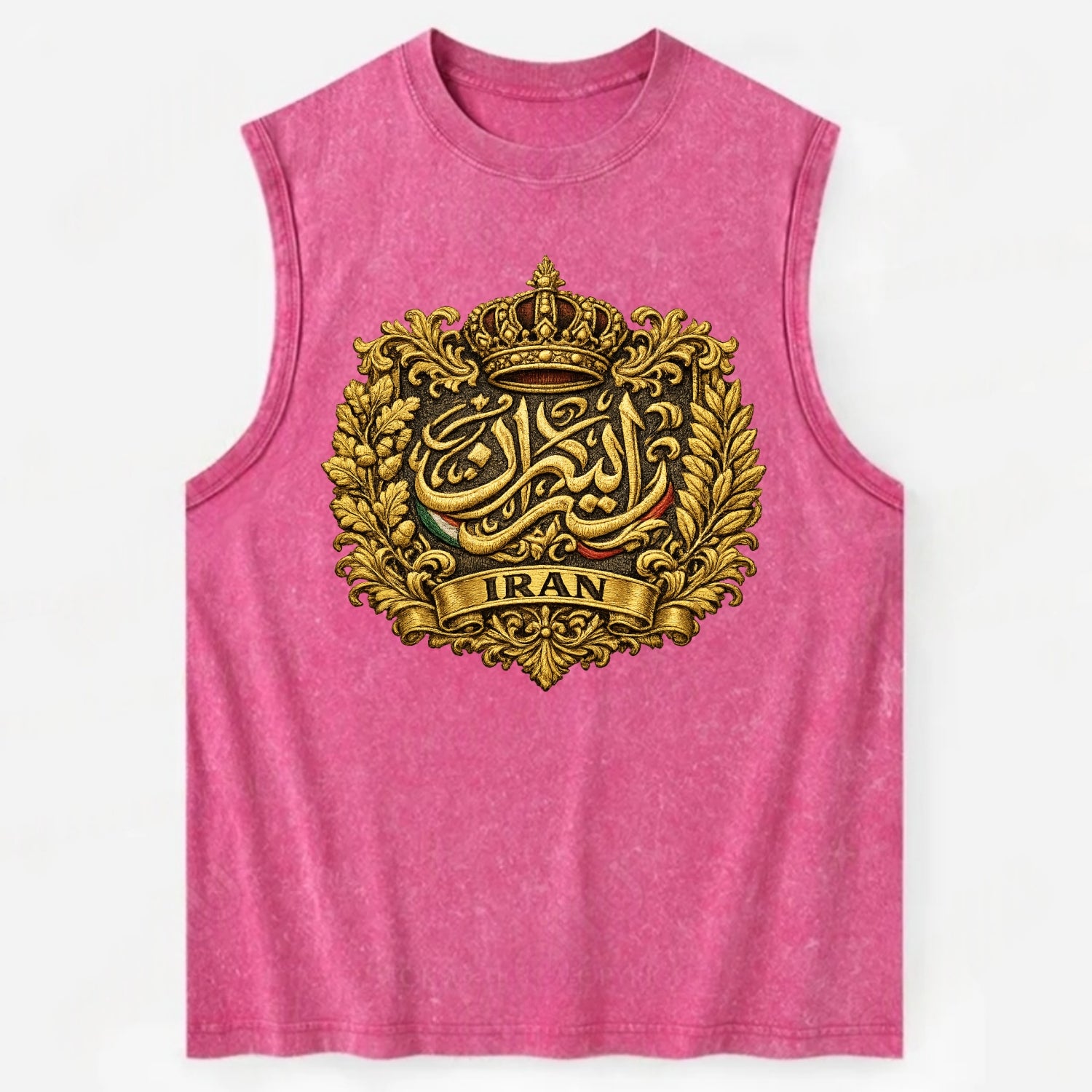 Iran Persian Calligraphy Crest - Vintage Washed Tank - Pink