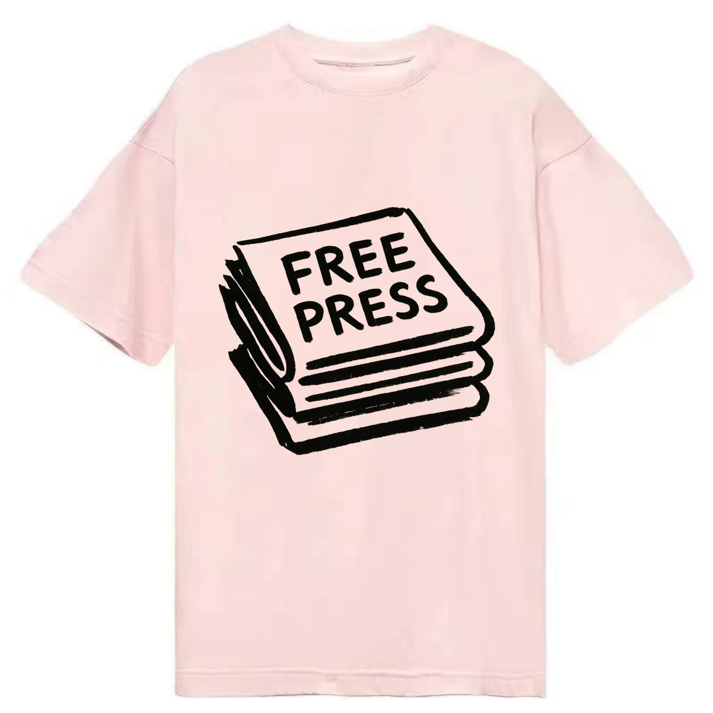 Stack of newspapers - free press bold ink brushstrokes - Classic T-shirt - Pink