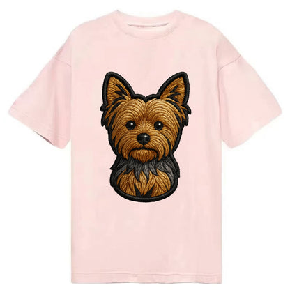 Yorkshire Terrier - Modern tiny dog logo - Classic T-shirt - Pink